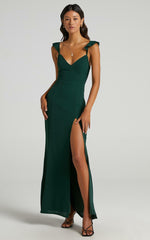 Eva Off-The-Shoulder Wrap-Front Formal Dress