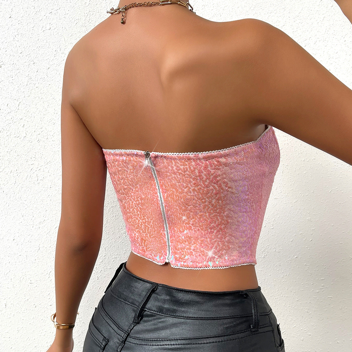 Sassy Sequins Cropped Bustier