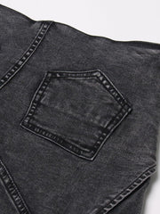 The Genie High Waist Denim Shorts - Black