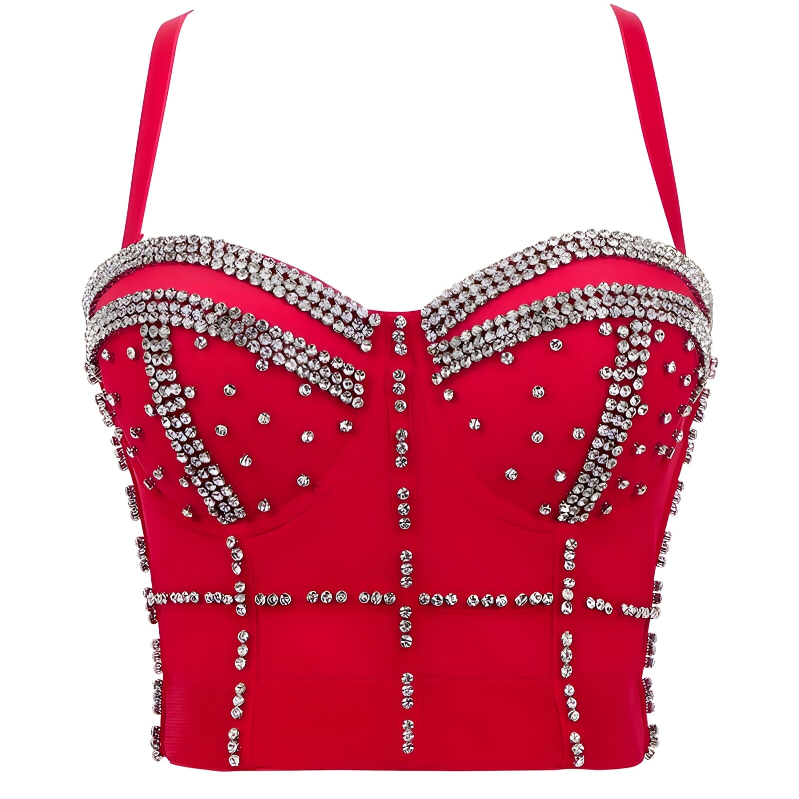 The Cardi Crop Top Rhinestone Camisole - Multiple Colors