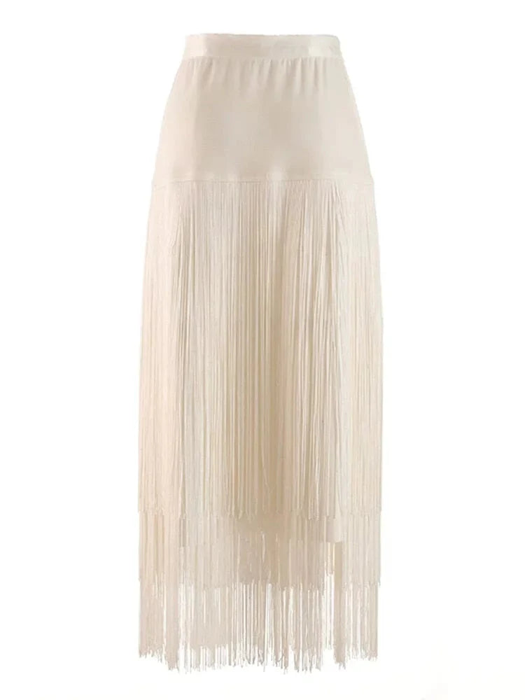 The Pamela High Waist Tassel Skirt - Multiple Colors