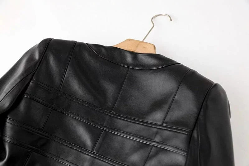 The Rochelle Faux Leather Cropped Moto Jacket