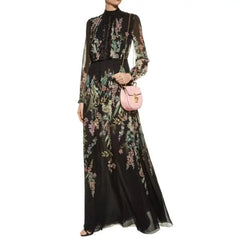 The Lillian Long Sleeve Maxi Dress Chiffon