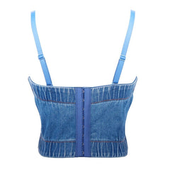 The Bermuda Crop Top Rhinestone Denim Camisole