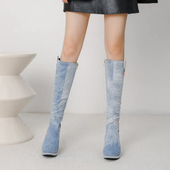 Beneto Denim Zipper Boots