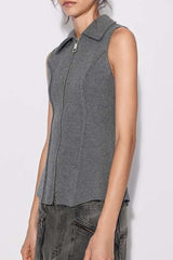 Zip Up Knit Vest