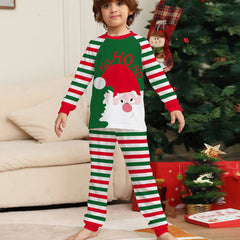 Christmas Family Matching Pajamas Set Green and Red Stripes Pajamas