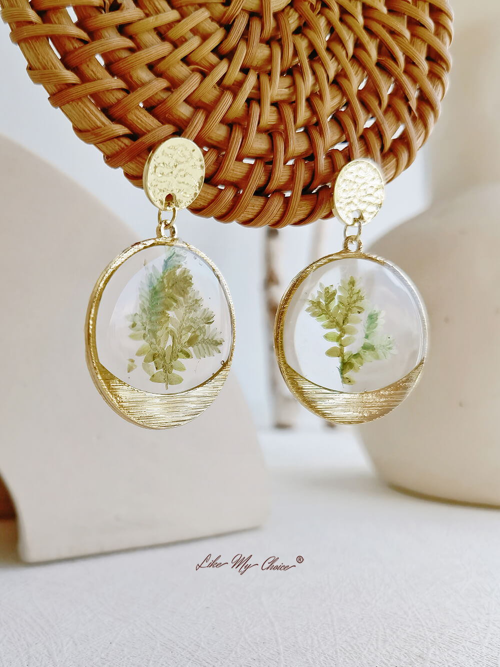 Handmade Sweet Floral Oil Drop Earrings