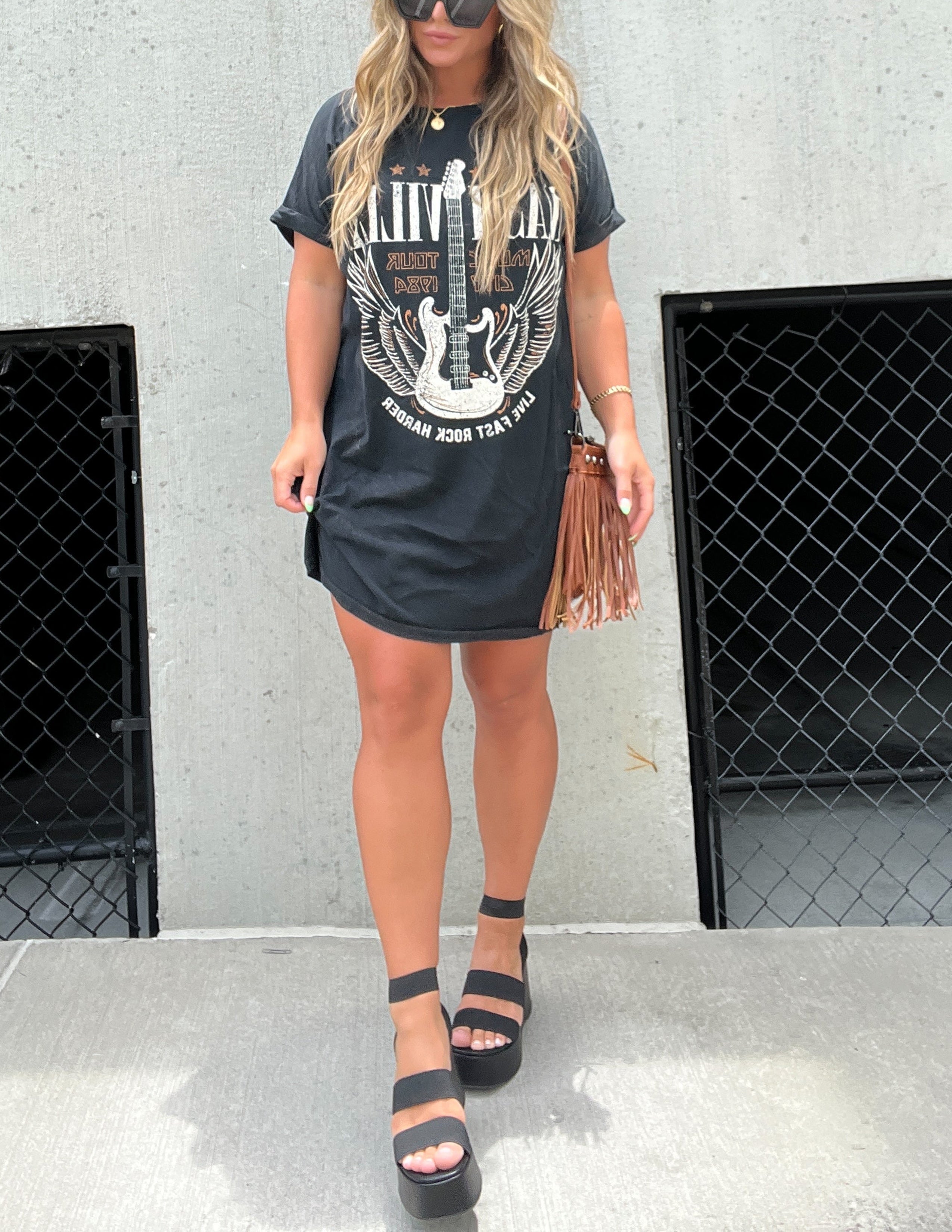 Black Nashville Graphic Tee Dress