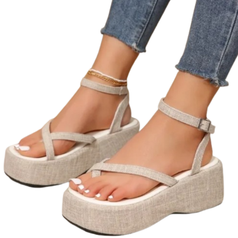 Roma Denim Platform Sandals