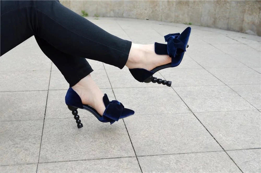 The Nadine Velvet High Heel Pumps