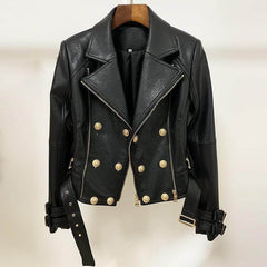 The Nala Faux Leather Moto Jacket - Multiple Colors