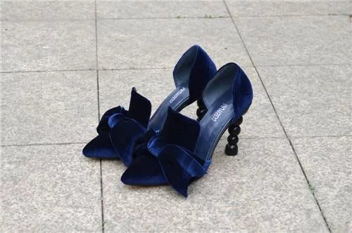 The Nadine Velvet High Heel Pumps