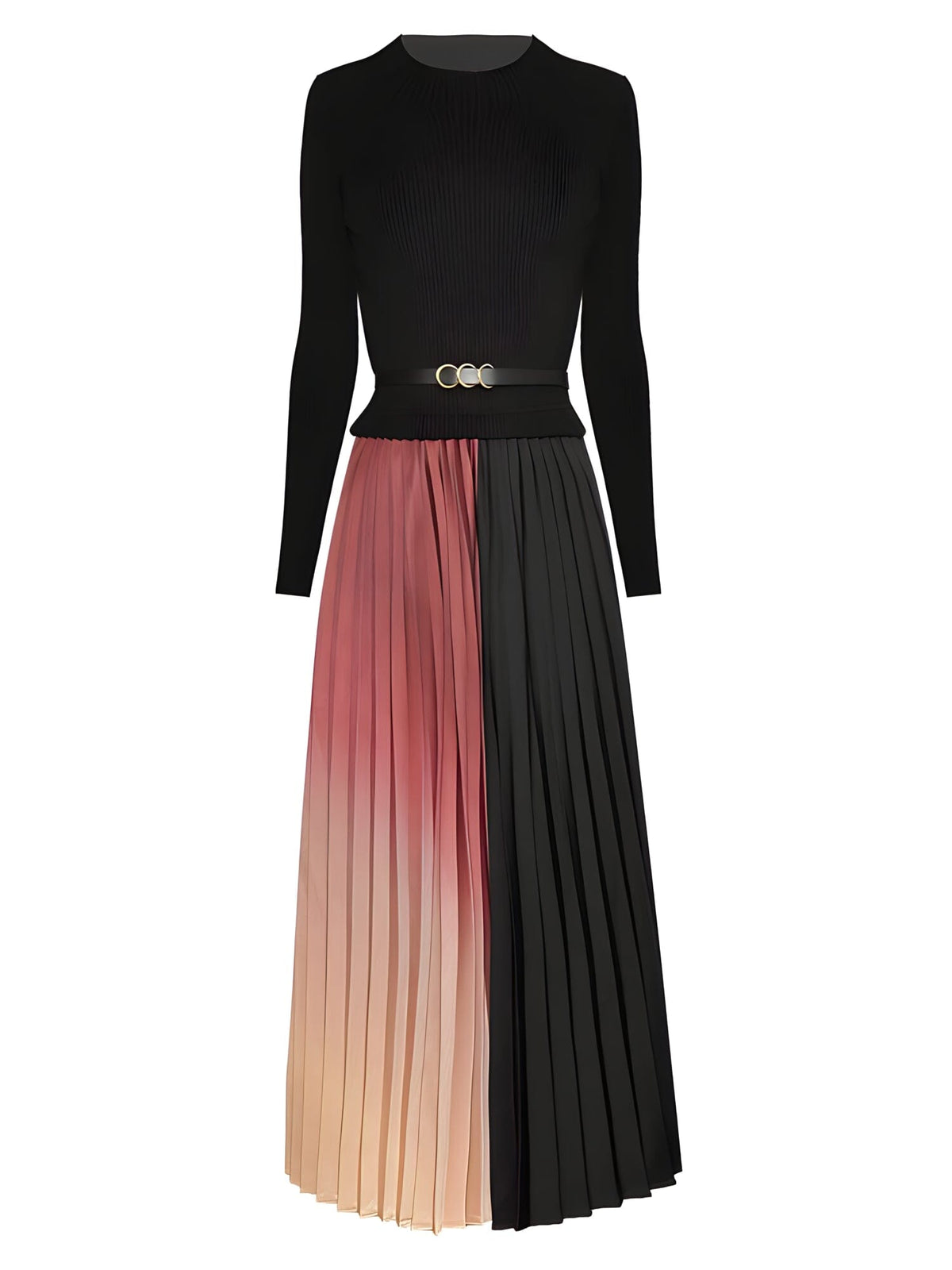 The Luna Long Sleeve Pleated Dress