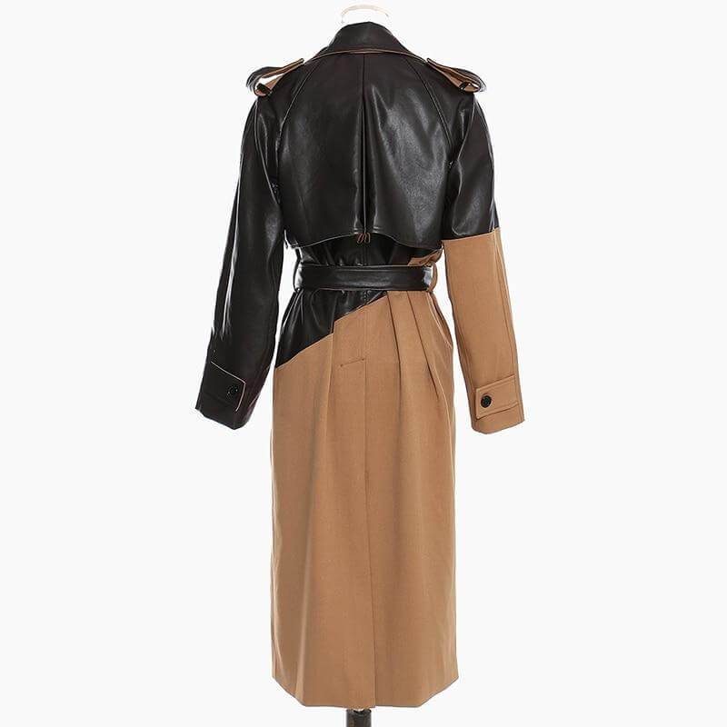 The Espresso Long Sleeve Spliced Trenchcoat