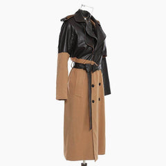 The Espresso Long Sleeve Spliced Trenchcoat