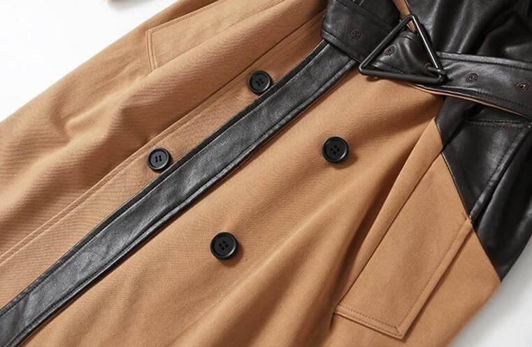 The Espresso Long Sleeve Spliced Trenchcoat