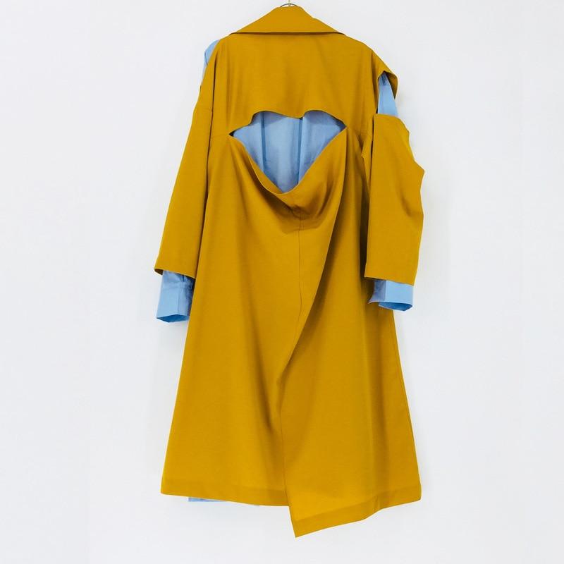 The Canary Long Sleeve Spliced Trenchcoat