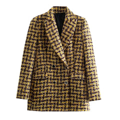 The Hive Houndstooth Long Sleeve Blazer