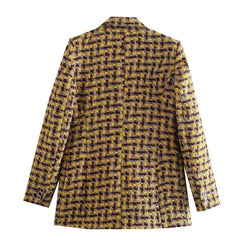 The Hive Houndstooth Long Sleeve Blazer