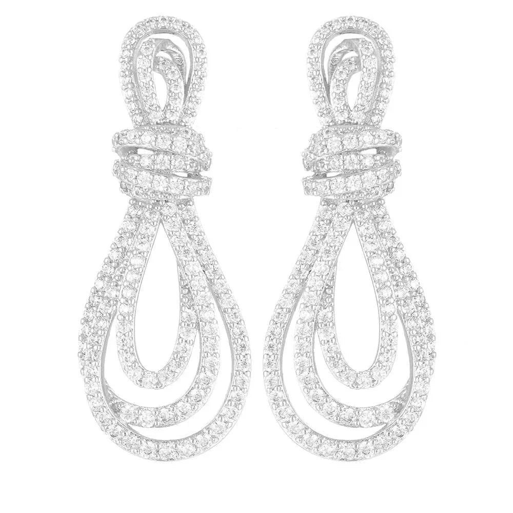 The Stella Micro Pave Crystal Drop Earrings - Multiple Colors