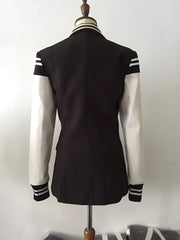 The Felicity Faux Leather Varsity Blazer