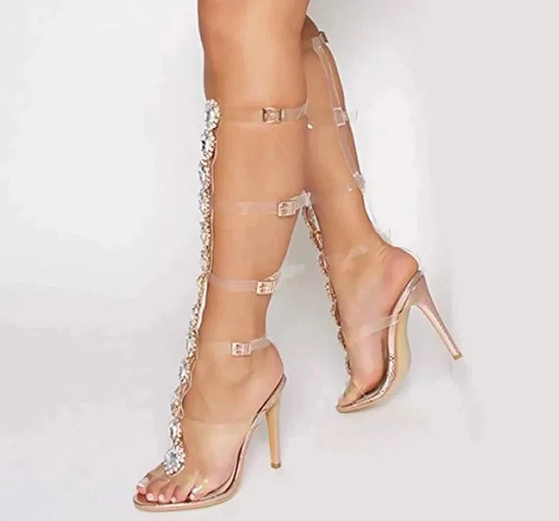 The Verona Transparent Knee-High Pumps