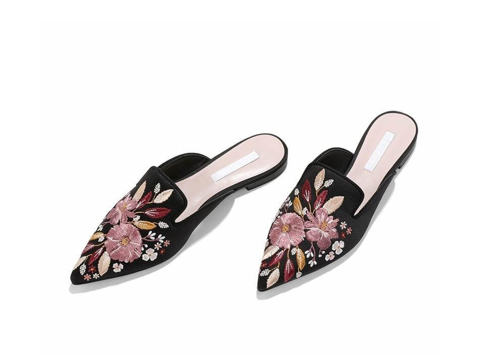 The Flora Satin Mules Slip On Loafers - Multiple Colors