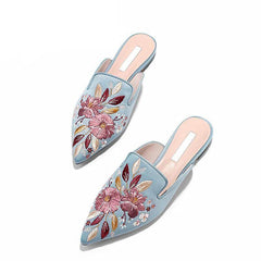 The Flora Satin Mules Slip On Loafers - Multiple Colors