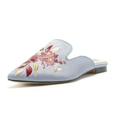 The Flora Satin Mules Slip On Loafers - Multiple Colors