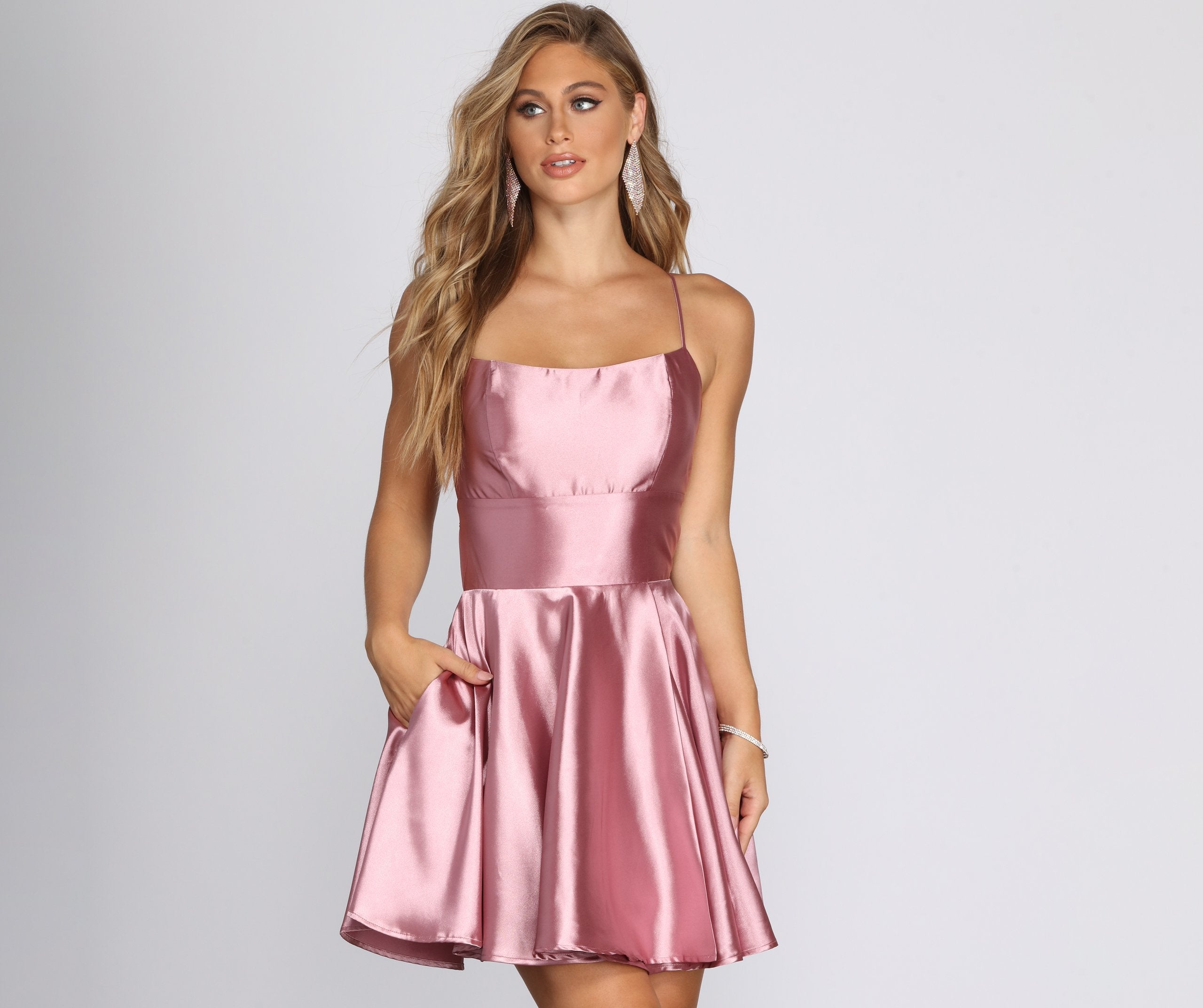 Frida Satin Party Dress - Lady Occasions