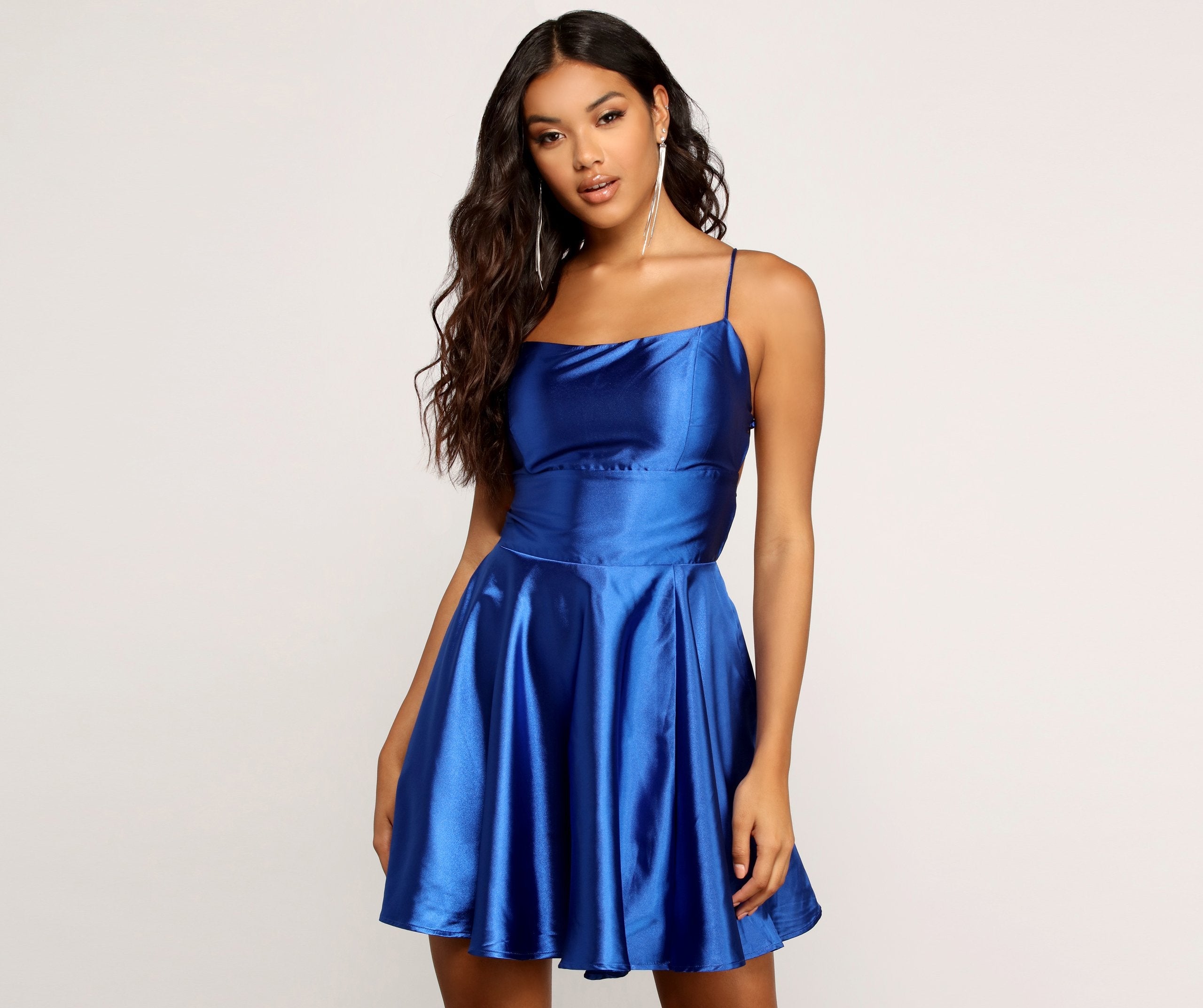 Frida Satin Party Dress - Lady Occasions