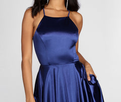 Karine Satin Party Dress - Lady Occasions