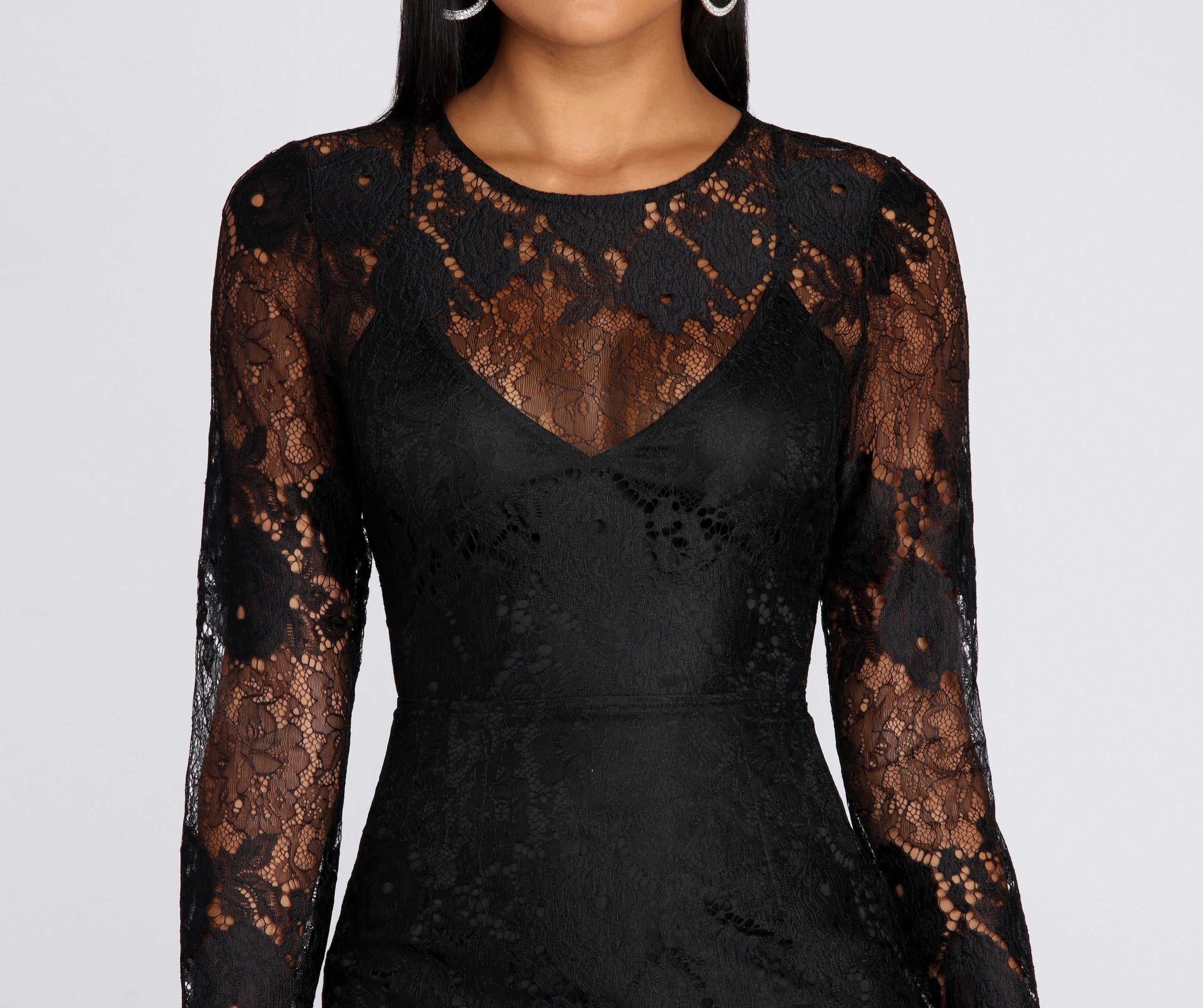 Zuri Formal Scalloped Lace Midi Dress - Lady Occasions