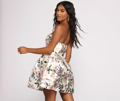 Jada Formal Floral Satin Party Dress - Lady Occasions