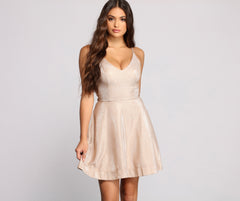 Mona Formal Woven Glitter Party Dress - Lady Occasions