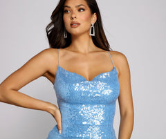 Allie Formal Sequin Open Back Dress - Lady Occasions