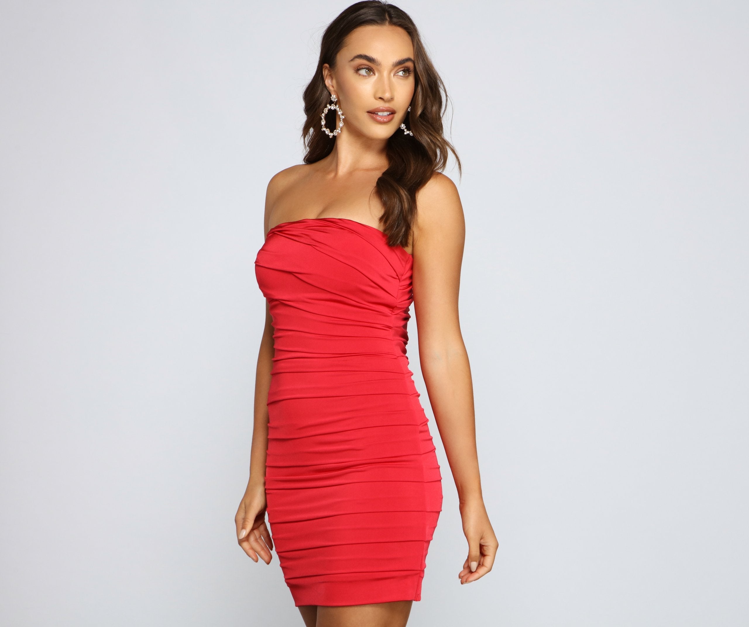 Xena Formal Pleated Bodycon - Lady Occasions