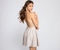 Ariana Glitter Knit Party Dress - Lady Occasions