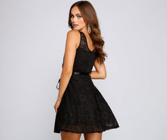 Violetta Formal Glitter And Lace Party Dress - Lady Occasions