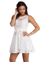 Cassandra Sequin Lace Party Dress - Lady Occasions