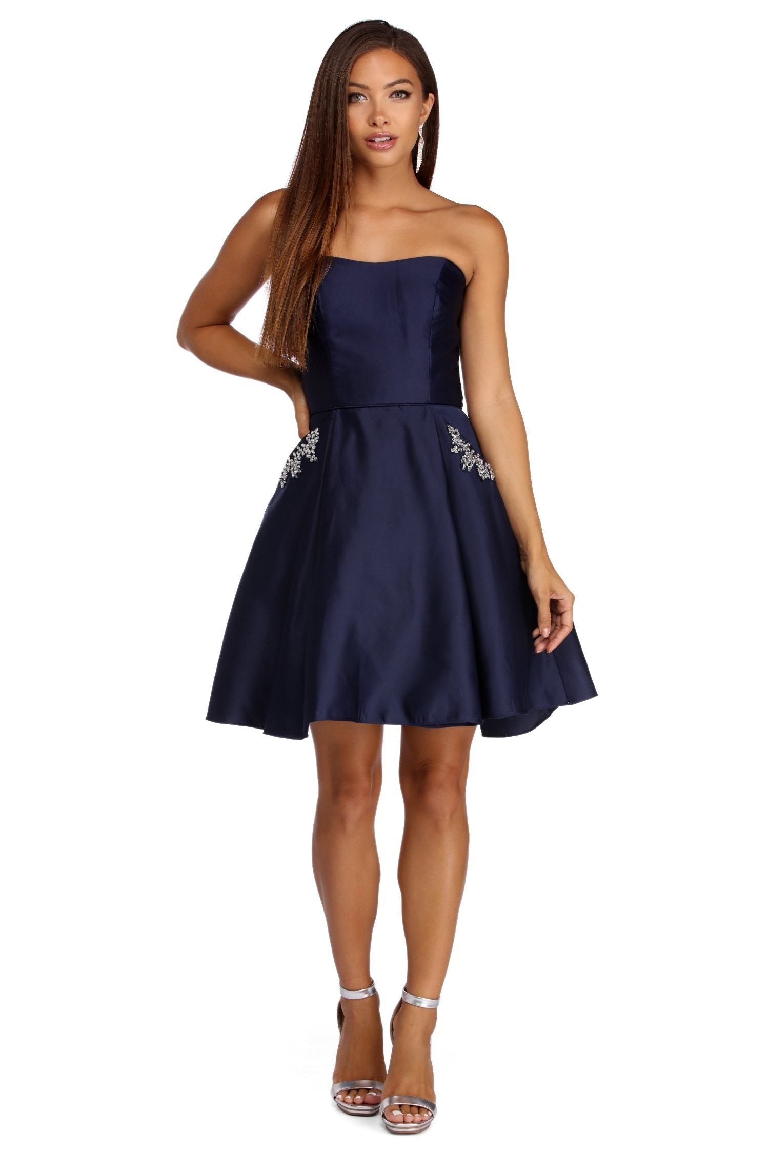 Noelle Formal Satin Party Dress - Lady Occasions
