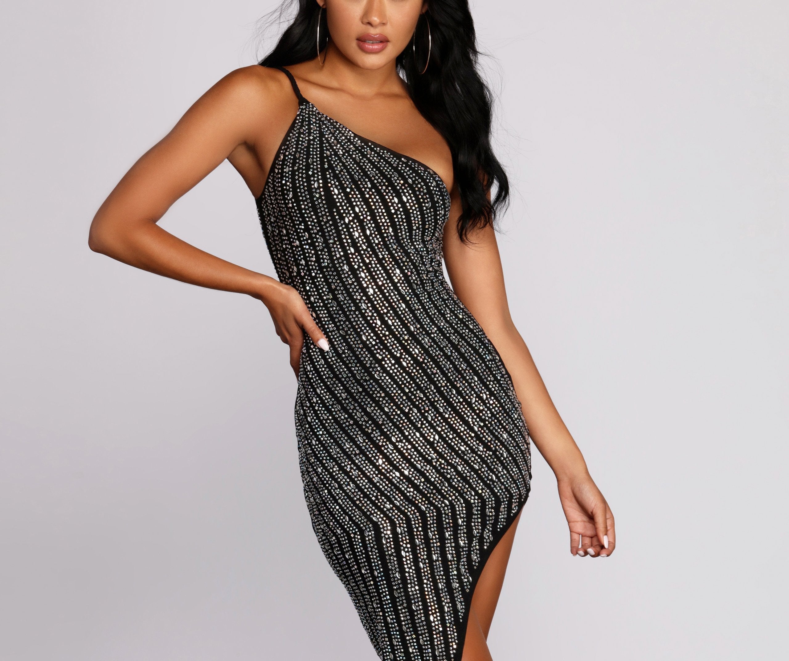 Venus Mesh Heat Stone Gown - Lady Occasions