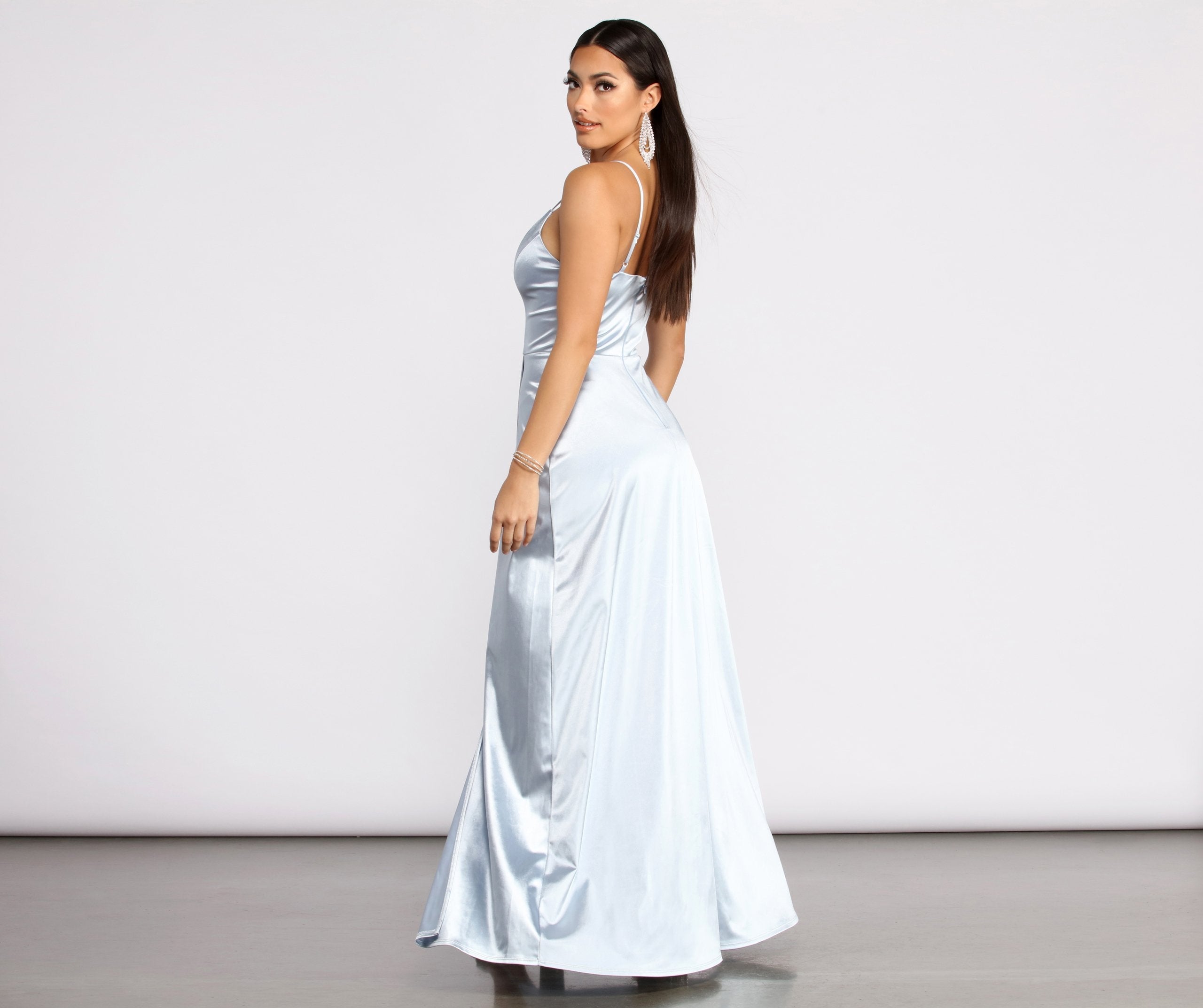 Ilana Satin Column Gown - Lady Occasions
