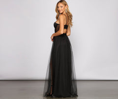 Cintra Mesh Tulle Bustier Gown - Lady Occasions