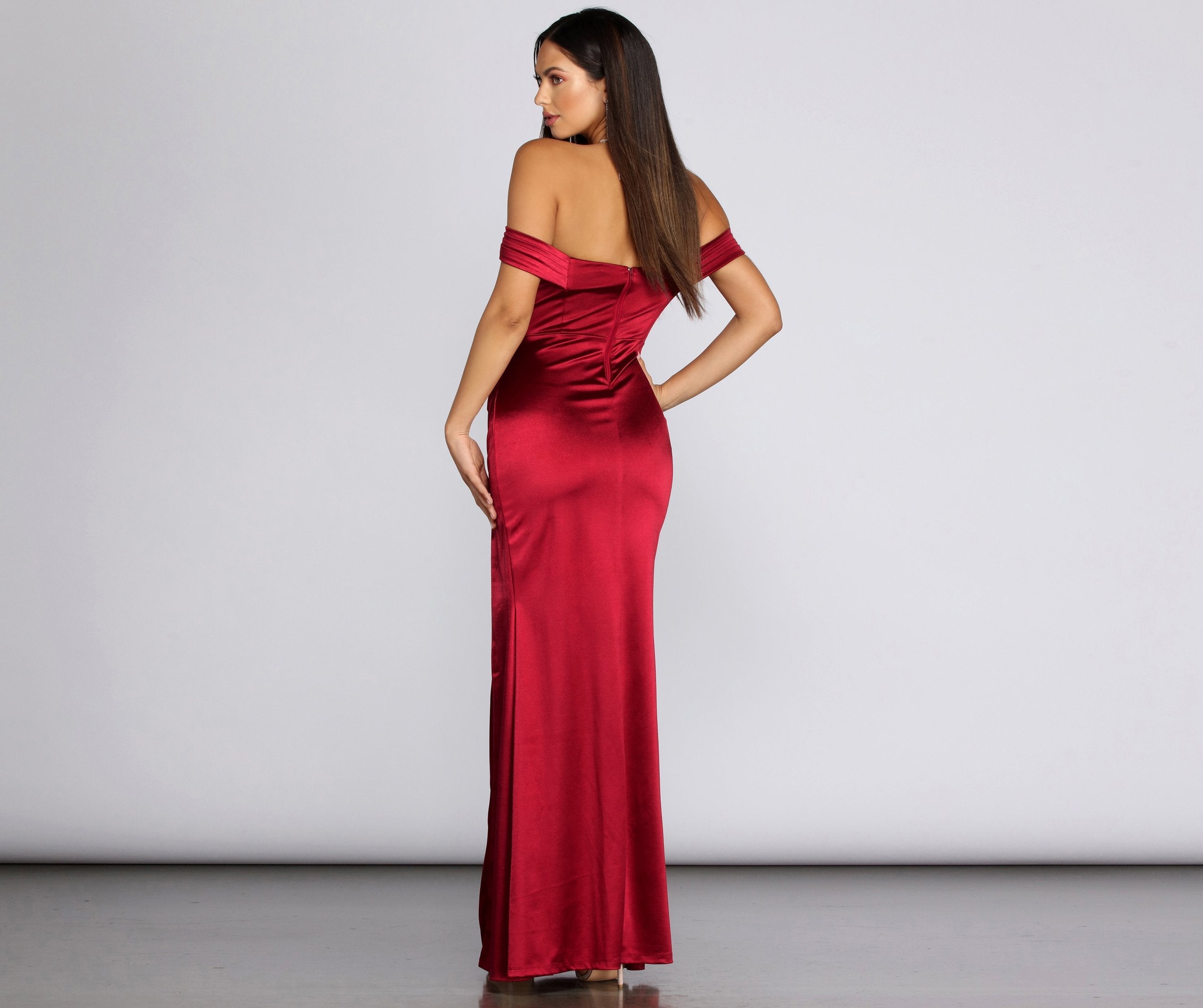Madonna Satin Evening Gown - Lady Occasions
