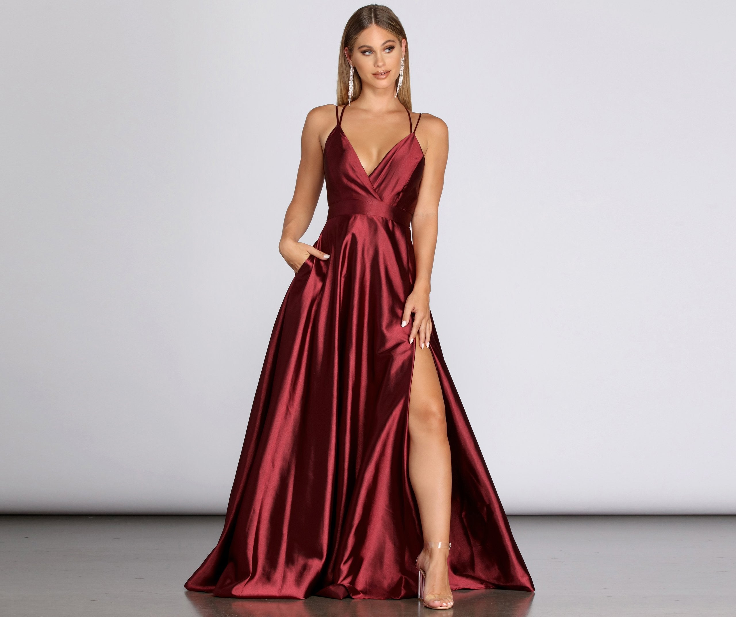 Priscilla Satin Evening Gown - Lady Occasions