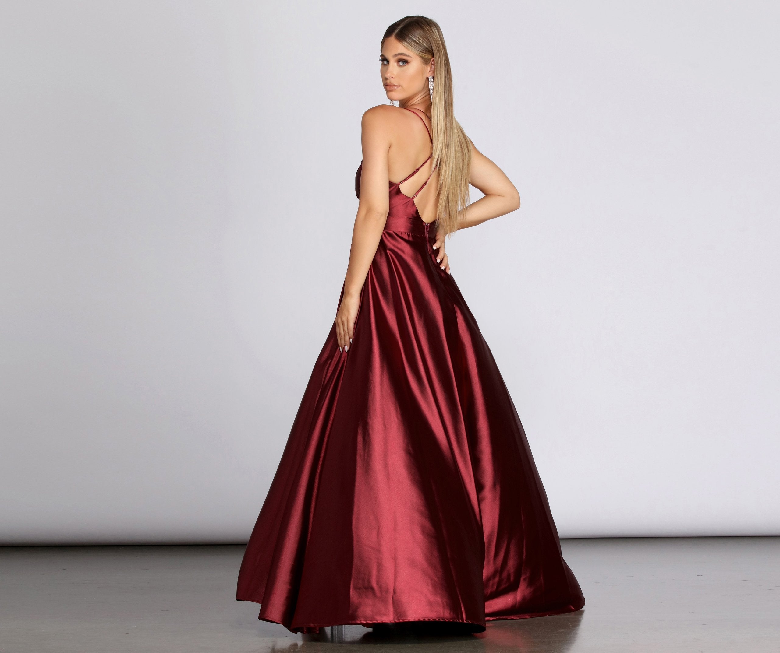 Priscilla Satin Evening Gown - Lady Occasions