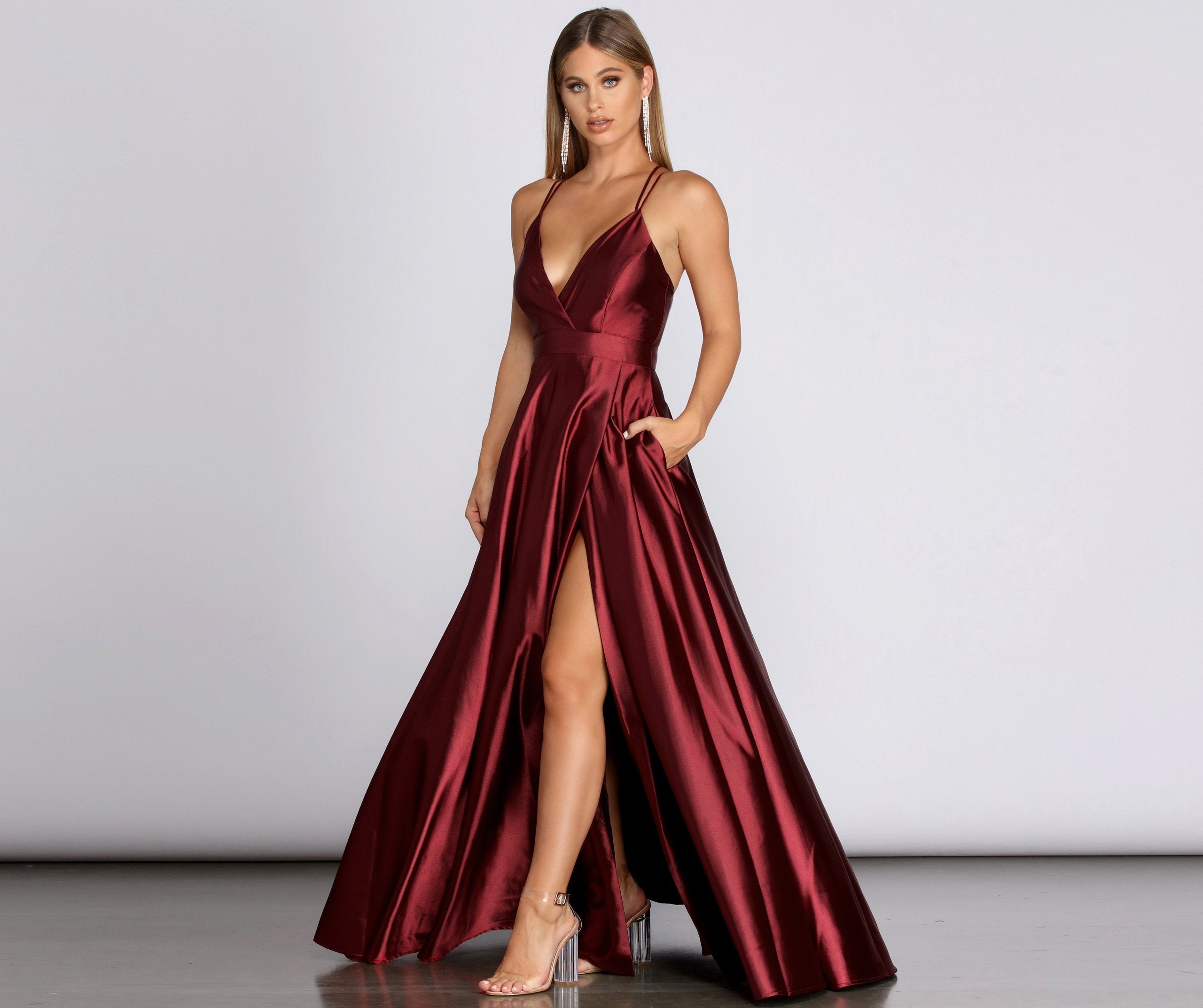 Priscilla Satin Evening Gown - Lady Occasions