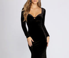 Ella Formal Plunging Velvet Dress - Lady Occasions